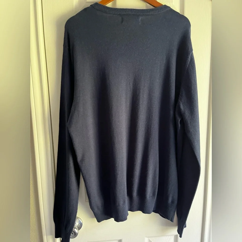 Hawker Rye Cashmere cotton blend‎ navy V-neck Sweater men’s XL